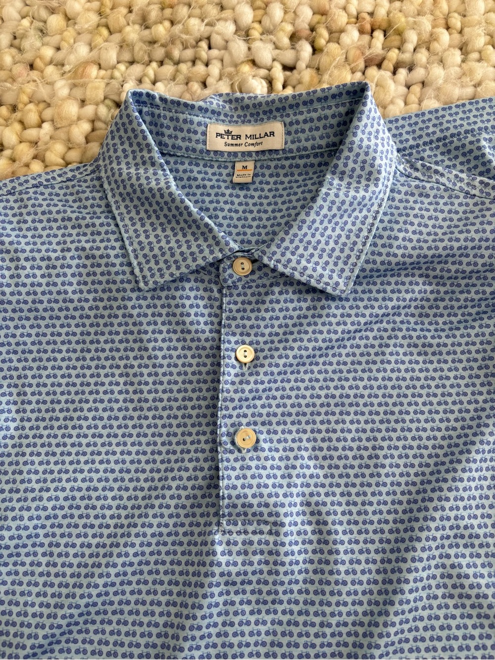 Peter Millar Summer Comfort Performance Jersey Polo - Bicycles Print